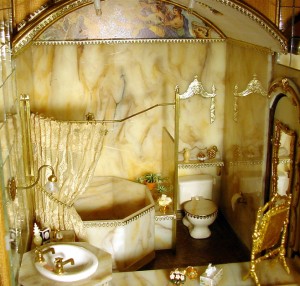 The Marble Bathroom in the Freeman's Dollhouse Castle