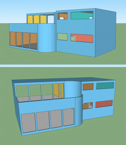 Modern Dollhouse Plan Back by AmazingMiniatures.com