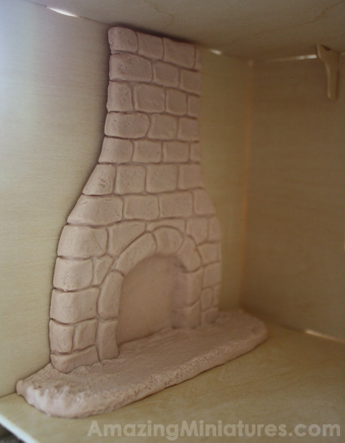 added base and finished baking the halfscale country fireplace