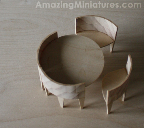 Ikea Inspired Miniature Circle Table Set