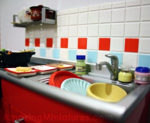 Re-Ment Miniatures Scene: A Messy Kitchen!