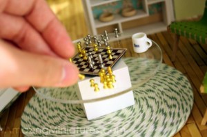Dollhouse miniature chess set