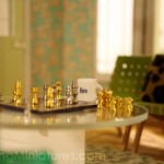 modern dollhouse miniature chess scene