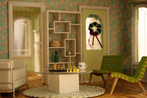 Modern Miniature Dollhouse Scene