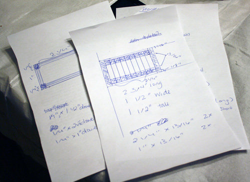 The planters plans sketched on paper