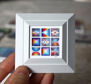 Custom Miniature Yaacov Agam Artwork Framing Project, 9-UP
