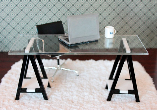 I-Inspired Series IKEA: Vika-esque Desk, Modern Dollhouse Miniature Furniture
