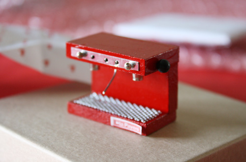 Dollhouse miniature handmade espresso machine