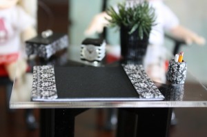 Miniature swap from FranMadeMinis: desk mat