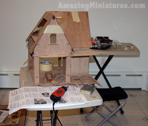 Coventry Cottage Project Part 3: Glueing the Dollhouse