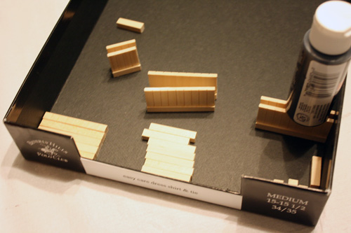 miniature dollhouse furniture building, gluing the pieces together