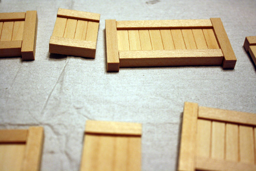 miniature dollhouse furniture building, main components assembled