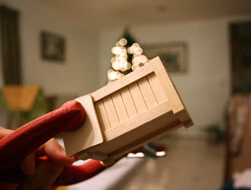 miniature dollhouse furniture building, clamping