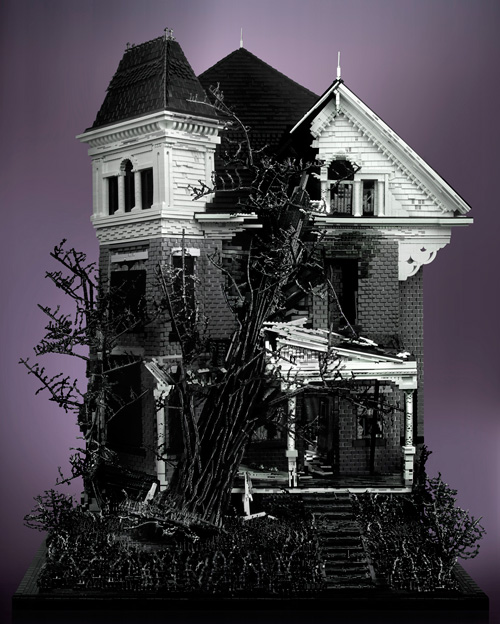 Mike Doyle Builds Decrepit Miniature Houses with Legos
